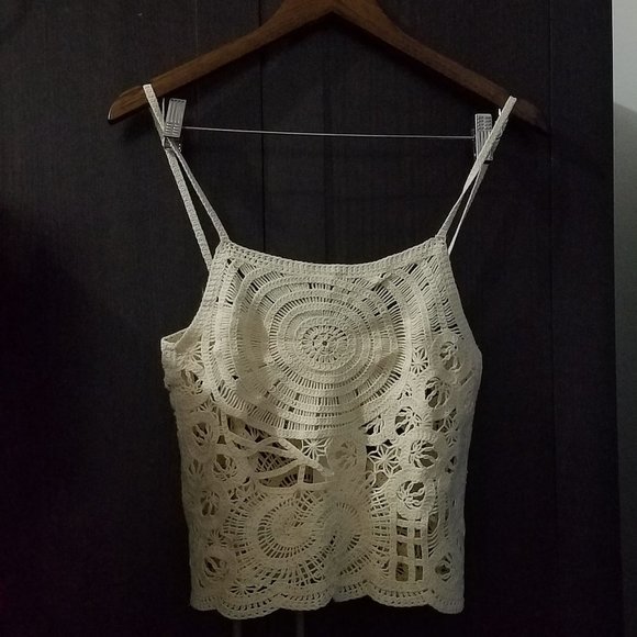 NWT ECRU CROCHET CAMISOLE TOP - Picture 5 of 6